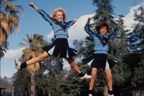 784057 Female Teenagers Practice Cheer A4 Photo Print
