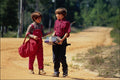 784060 Two Boys Walking To School A4 Photo Print