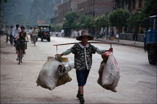 784090 Going To The Market, Yangshou, China A4 Photo Print