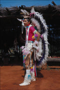 784099 Kiowa Indian Dancer, Indian City, Andarko, Oklahoma, U.S.A. A4 Photo Print