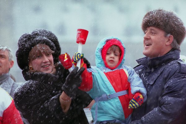 785009 Brian, Mila And Baby Mulroney A4 Photo Print