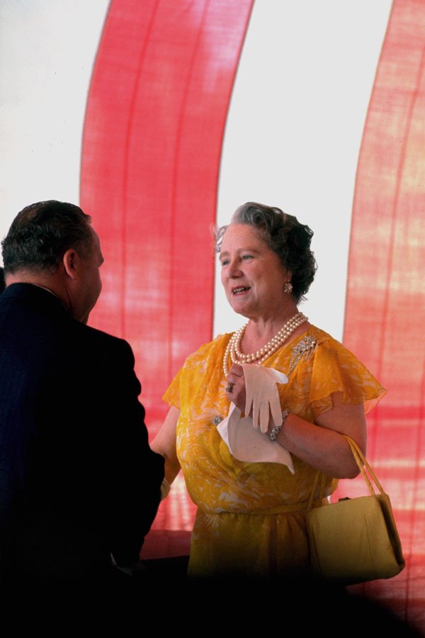 785069 Queen Mother In Receiving Line On Royal Yacht, Nova Scotia, Canada A4 Photo Print