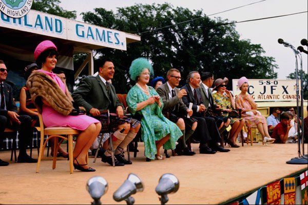 785082 Queen Mother At Highland Games With Prime Minister Lester B. Pearson A4 Photo Print