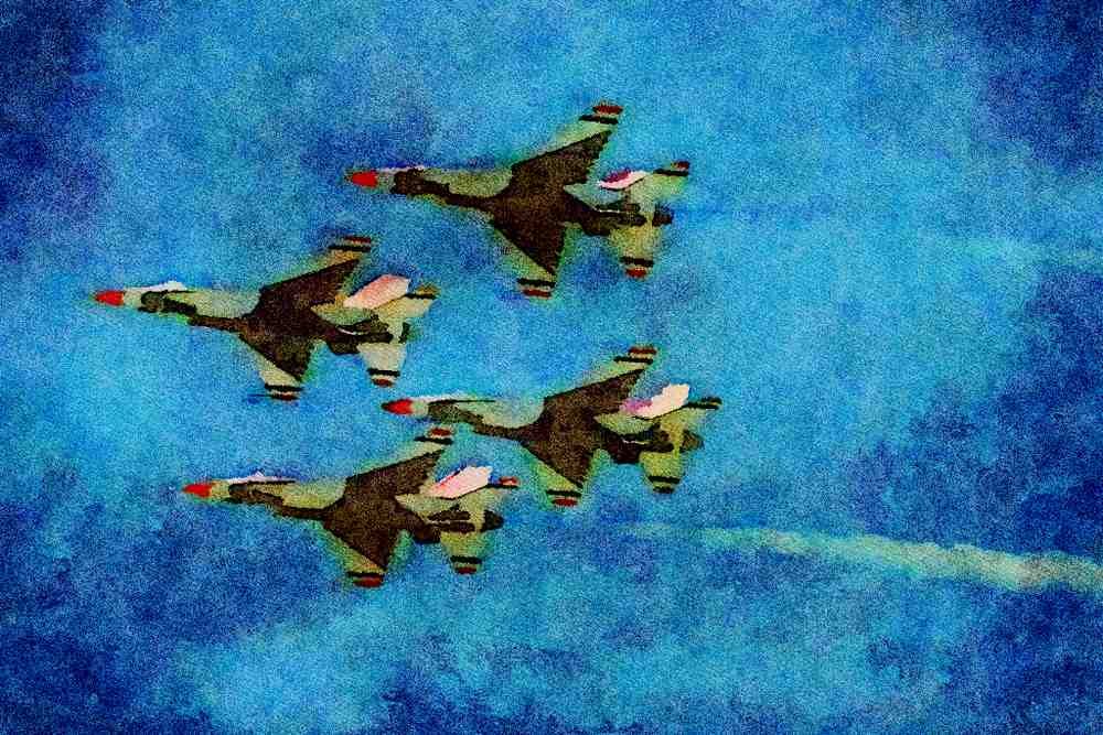 786036 United States Air Force _Thunderbirds_ A4 Limited Edition Watercolour Print