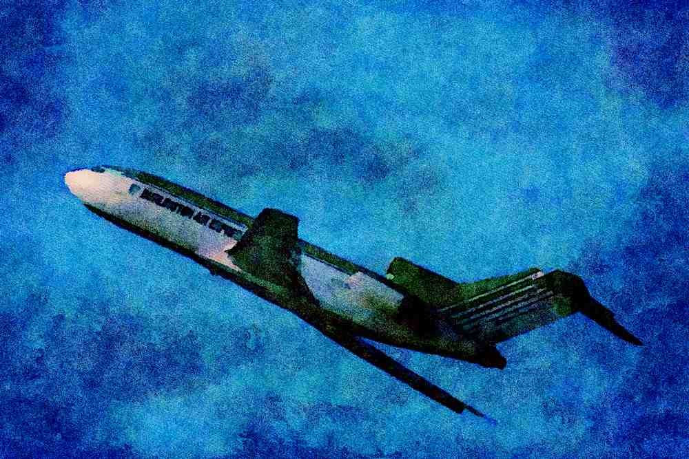786038 Burlington Air Express 727 A4 Limited Edition Watercolour Print