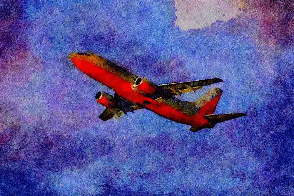 786039 Southwest Airlines 737 A4 Limited Edition Watercolour Print