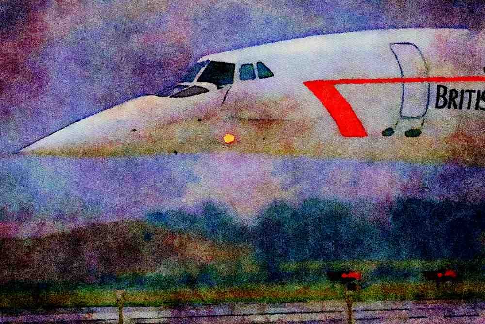 786040 Needle Nose Of A British Airways Concorde A4 Limited Edition Watercolour Print