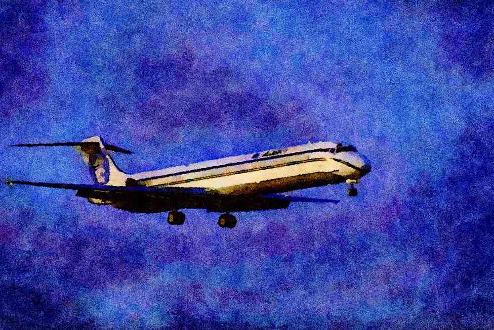 786043 Alaska Airlines MD 80 A4 Limited Edition Watercolour Print