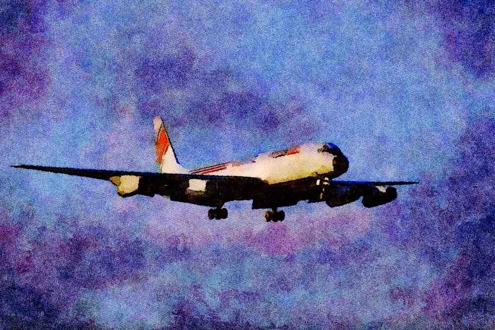 786044 Airborne Express DC 8 A4 Limited Edition Watercolour Print