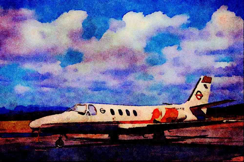 786057 Cessna Citation 500 A4 Limited Edition Watercolour Print