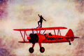 786078 Boeing Stearman Biplane With Wing Walker, West Malling, Kent, U.K. A4 Limited Edition Watercolour Print