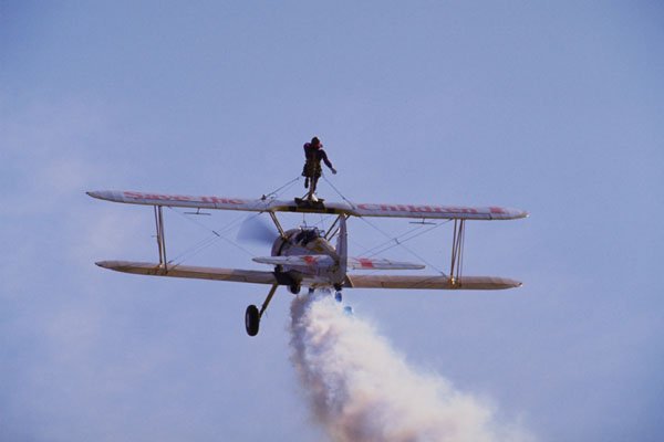 786079 Boeing Stearman Biplane With Wing Walker, Biggin Hill, Kent, U.K. A4 Photo Print