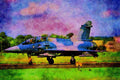 786083 French Air Force Dassault Mirage 2000, Taking Off, Hants, U.K. A4 Limited Edition Watercolour Print