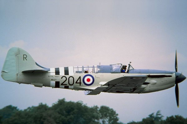 786086 Fairey Firefly AS 5 On A Low Pass Over Her Magesty's Ship Daedalus, Hants, U.K. A4 Photo Print