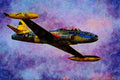 786090 Lockheed T 33 Silverstar In Flight At Duxford, Cambs, U.K. A4 Limited Edition Watercolour Print