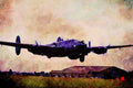 786093 Modified Shakleton Bomber Coming In To Land A4 Limited Edition Watercolour Print