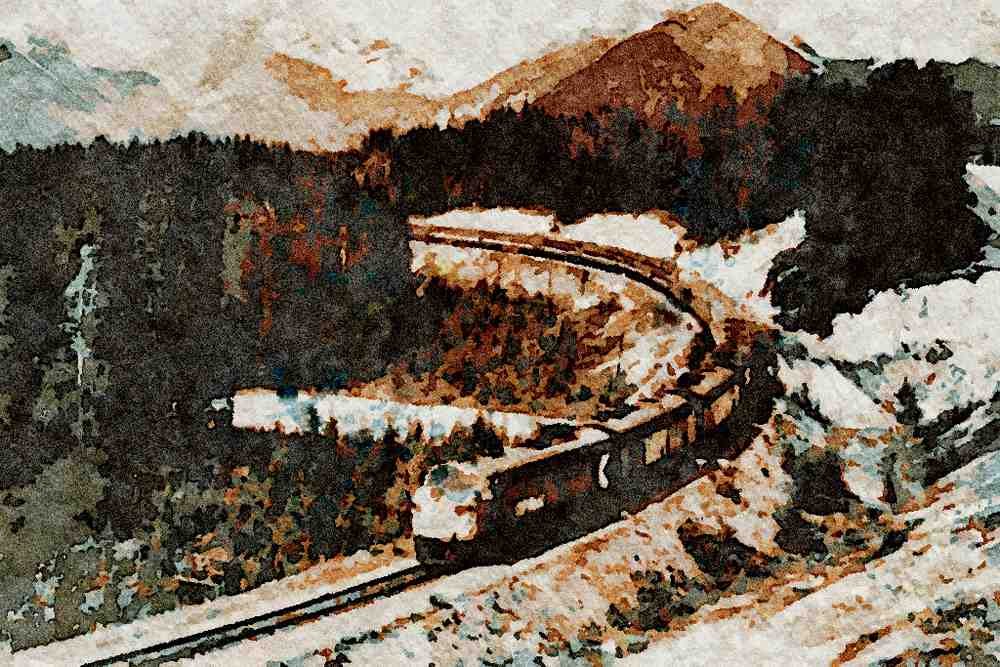 788032 Train A4 Limited Edition Watercolour Print