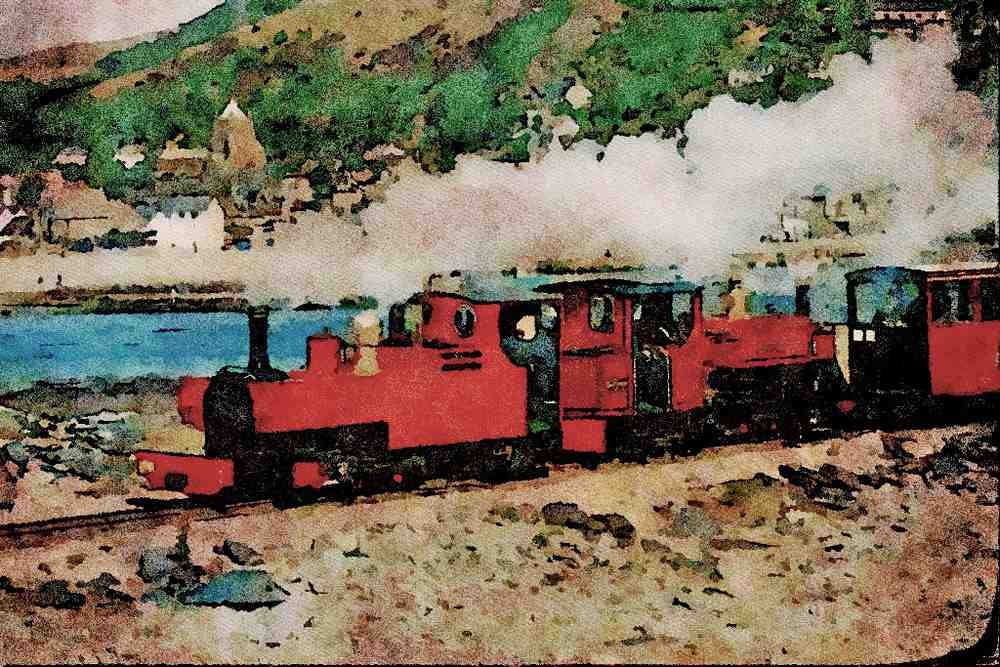 788040 Fairbourne And Barmouth Steam Railway A4 Limited Edition Watercolour Print