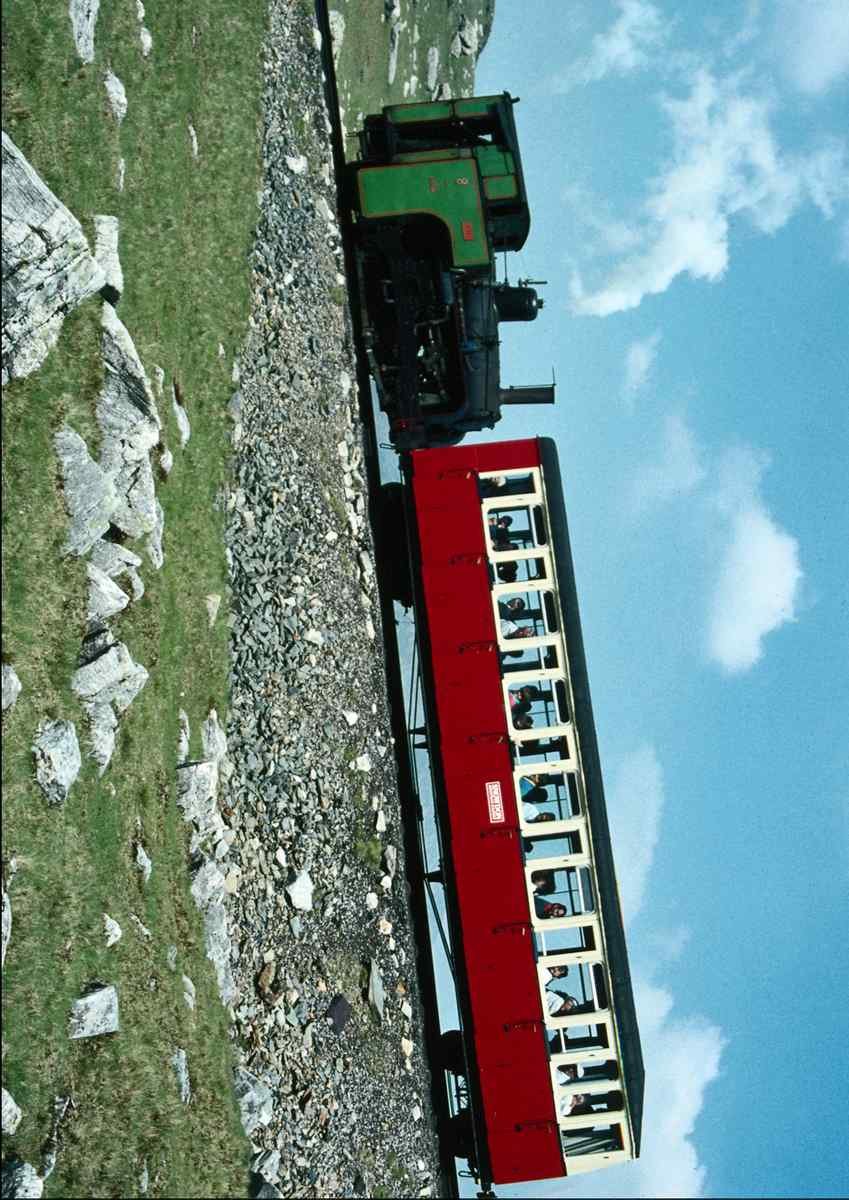 788041 The Snowdon Mountain Railway No 8 Eryri With A Passenger Train A4 Photo Print