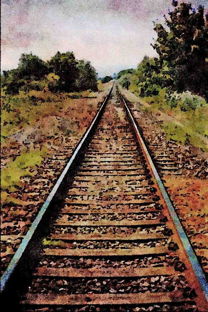 788050 Diffused Railway Line A4 Limited Edition Watercolour Print