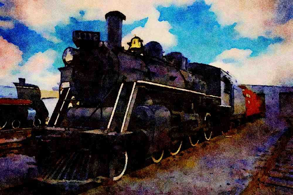 788075 Antique Train A4 Limited Edition Watercolour Print