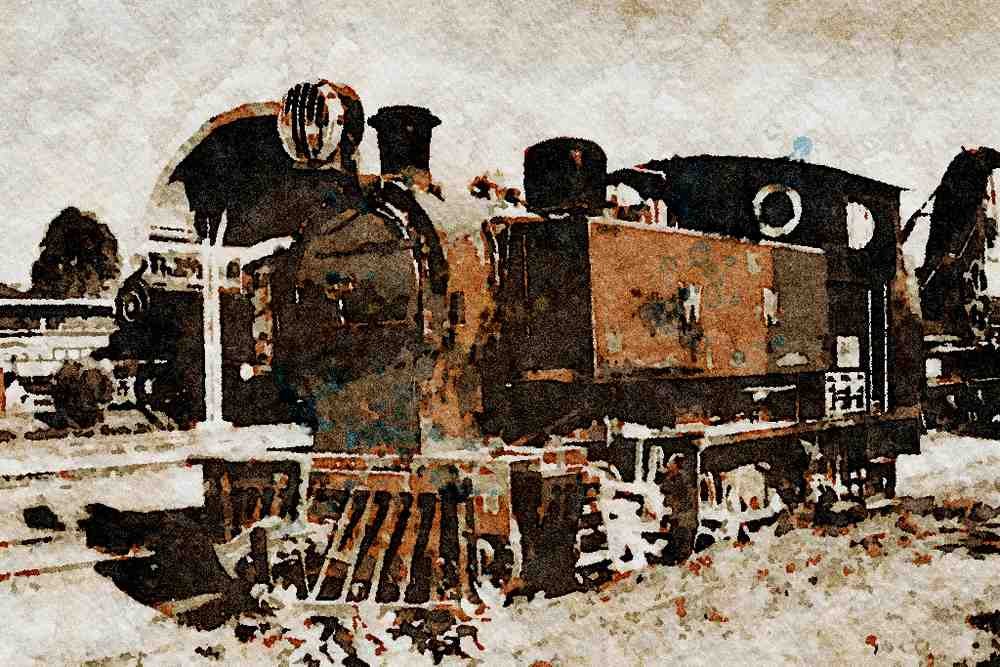 788078 National Railway Museum, Delhi, India A4 Limited Edition Watercolour Print