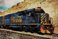 788086 Denver And Rio Grande Western EMD SD 50 No. 5514, Helper, Utah, U.S.A. A4 Limited Edition Watercolour Print