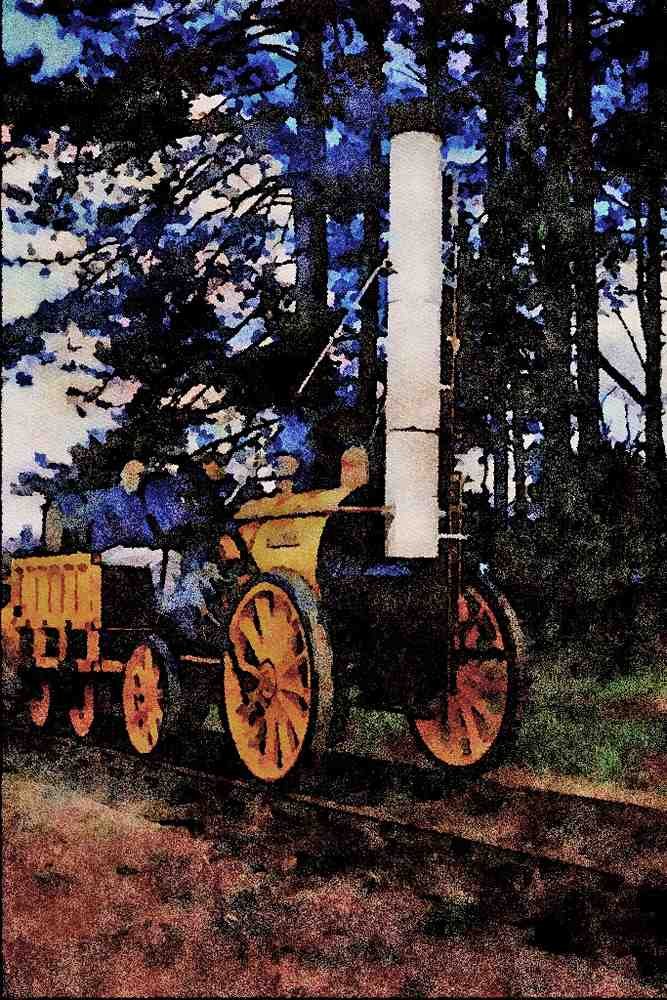 788088 The Replica Rocket At Weeting Steam Rally A4 Limited Edition Watercolour Print