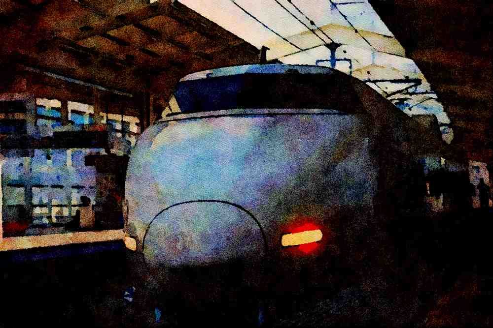 788091 Bullet Train Control A4 Limited Edition Watercolour Print