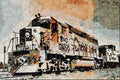 788092 Chessie System B & O EMD GP 40 In EMD 50th Anniversary Paint A4 Limited Edition Watercolour Print