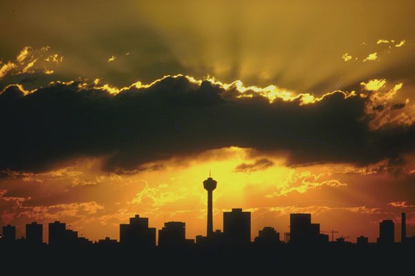 790000 Sunset, Calgary, Alberta, Canada A4 Photo Print
