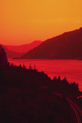 790012 Painting, Red And Orange River A4 Photo Print