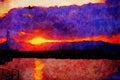 790017 Sunset Approach Over Crete Harbor A4 Limited Edition Watercolour Print