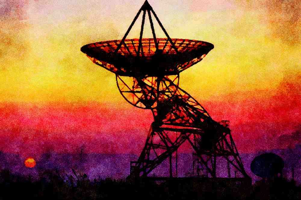 790049 Radio Astronomy Dish Aerial A4 Limited Edition Watercolour Print