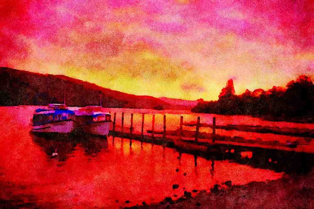 790050 Cumbria, Windermere, England A4 Limited Edition Watercolour Print