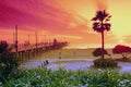 790053 Sunset, Huntington Beach Pier, California, U.S.A. A4 Photo Print