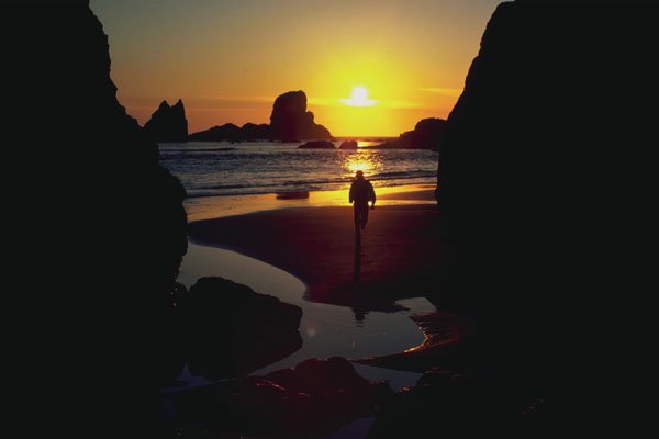 790055 Ecola Sunset, Oregon Coast, U.S.A. A4 Photo Print