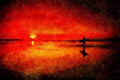 790057 Beach Sunset A4 Limited Edition Watercolour Print