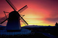 790063 Windmill Silhouette With Mountains, Skagit Valley, Washington State, U.S.A. A4 Photo Print
