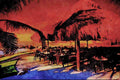 790066 La Concha Restaurant, Baja, Mexico A4 Limited Edition Watercolour Print