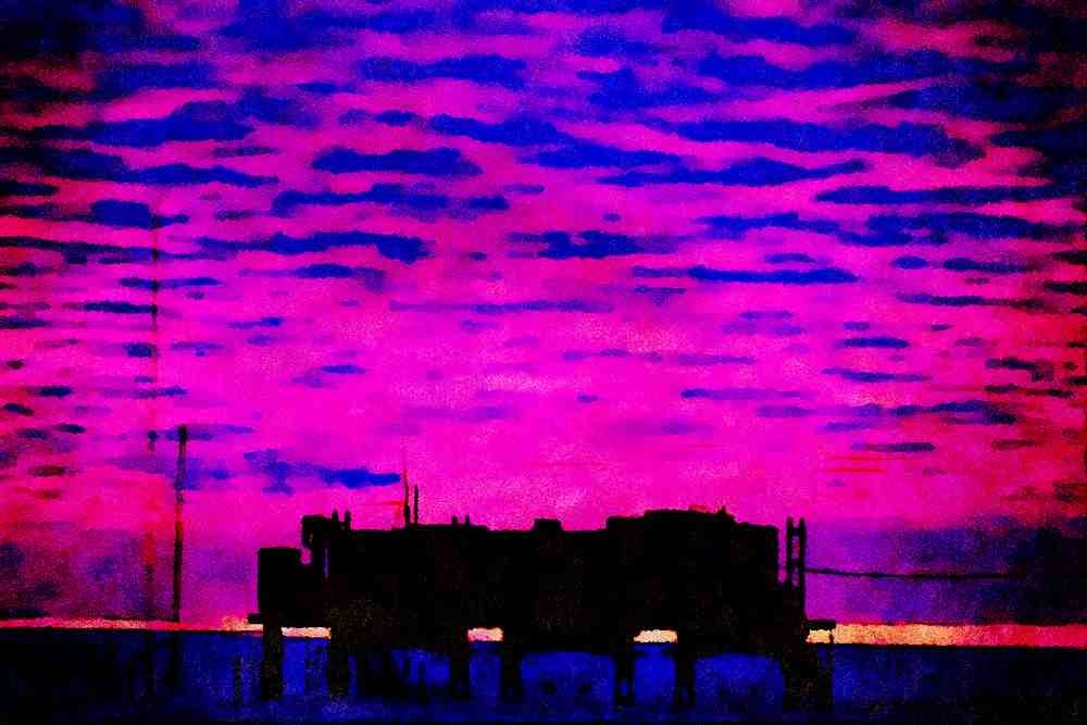 790068 Sunset Over Base A4 Limited Edition Watercolour Print