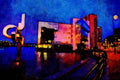 790071 Canary Wharf At Sunset A4 Limited Edition Watercolour Print