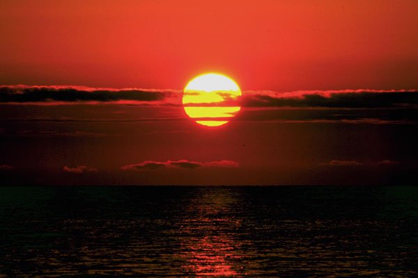 790081 Lake Erie Sunset, Upstate New York, U.S.A. A4 Photo Print