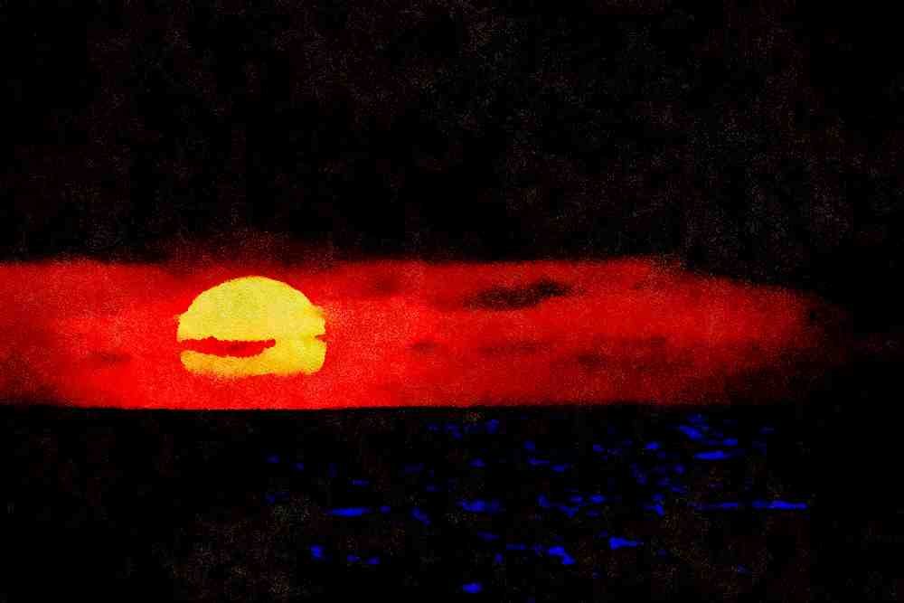 790086 Sun, Ocean A4 Limited Edition Watercolour Print