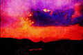 790092 Sunset On Rio Grande, Big Bend National Park, Texas, U.S.A. A4 Limited Edition Watercolour Print