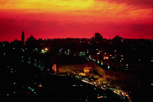 790096 Sunset Over Old City Of Jerusalem, Israel A4 Photo Print