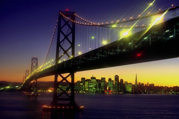 791000 Bay Bridge, California, U.S.A. A4 Photo Print