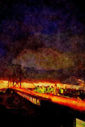 791001 Bay Bridge, California, U.S.A. A4 Limited Edition Watercolour Print