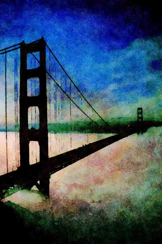791008 Golden Gate Bridge, San Francisco, California, U.S.A. A4 Limited Edition Watercolour Print