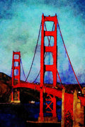 791011 Golden Gate Bridge, San Francisco, California, U.S.A. A4 Limited Edition Watercolour Print
